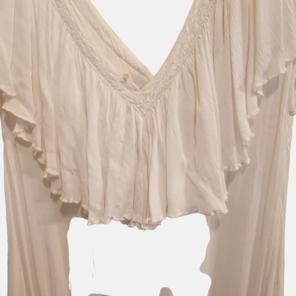 Free People Endless Summer Ruffle Dreamy Mind Float Maxi Dress L - Picture 9 of 10